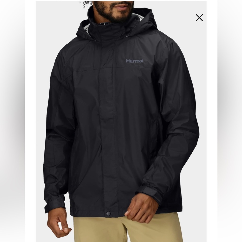 Marmot PreCip® Waterproof Hooded Hiking Jacket, Black, Size Medium